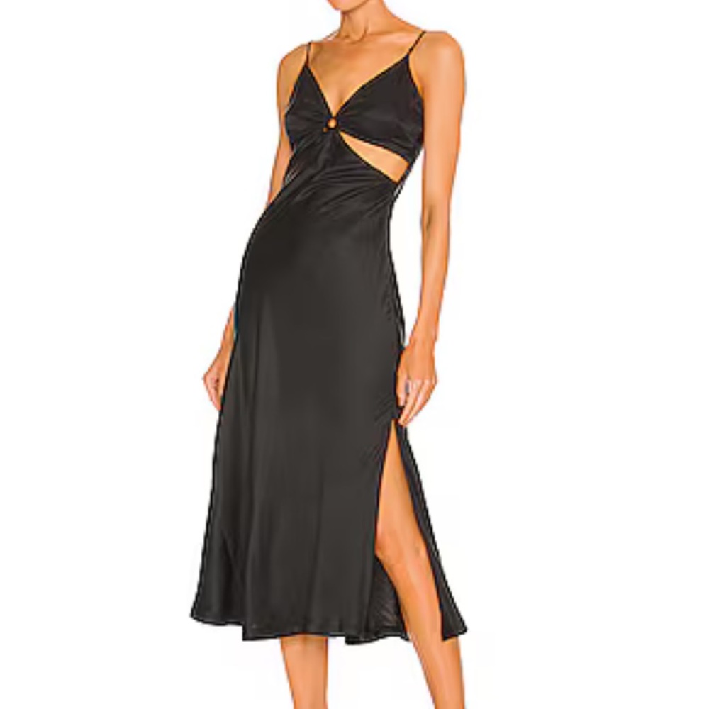 NWOT Jonathan Simkhai Standard Eliza Essentials Cutout Slip Dress in Black